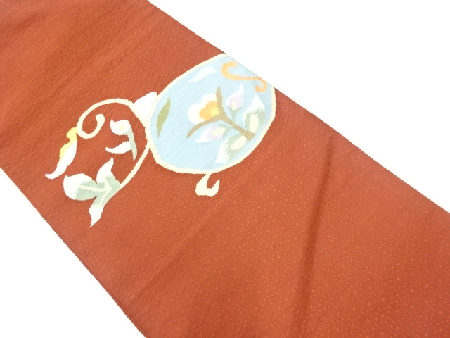 JAPANESE NAGOYA OBI / WOVEN FLOWER ARABESQUE